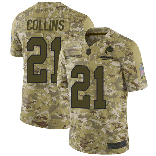 Redskins #21 Landon Collins Camo Youth Stitched Football Limited 2018 Salute to Service Jersey