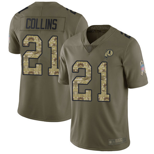Redskins #21 Landon Collins Olive Camo Youth Stitched Football Limited 2017 Salute to Service Jersey