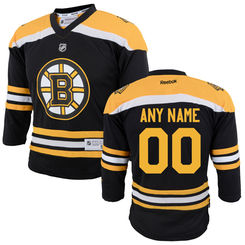 Reebok Boston Bruins Toddler Replica Home Custom Jersey - Black