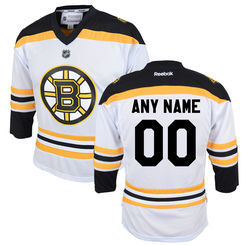 Reebok Boston Bruins Youth Replica Away Custom Jersey - White