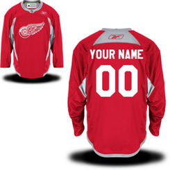 Reebok Detroit Red Wings Men's Practice Team Custom Jersey - Red