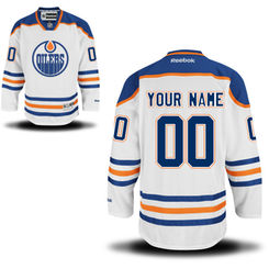 Reebok Edmonton Oilers Men's Premier Away Custom Jersey - White Reebok Edmonton Oilers Men's Premier Away Custom Jersey - White