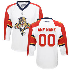 Reebok Florida Panthers Youth Replica Away Custom Jersey - White