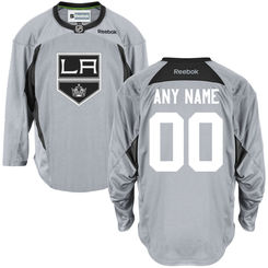 Reebok Los Angeles Kings Men's Practice Team Custom Jersey - Gray