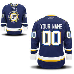 Reebok St. Louis Blues Men's Premier Alternate Custom Jersey - Navy Blue