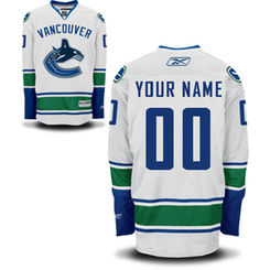 Reebok Vancouver Canucks Men's Premier Away Custom Jersey - White Reebok Vancouver Canucks Men's Premier Away Custom Jersey - White