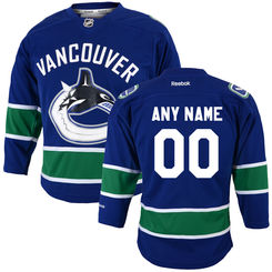 Reebok Vancouver Canucks Youth Replica Home Custom Jersey - Royal Blue