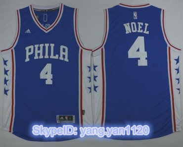Revolution 30 76ers #4 Nerlens Noel Blue Stitched NBA Jersey