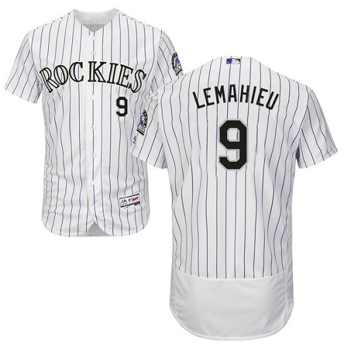 Rockies #9 DJ LeMahieu White Strip Flexbase Authentic Collection Stitched MLB Jersey Rockies #9 DJ LeMahieu White Strip Flexbase Authentic Collection Stitched MLB Jersey