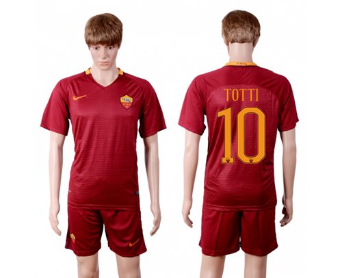 Roma #10 Totti Red Home Soccer Club Jersey