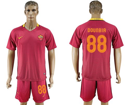 Roma #88 Doumbia Red Home Soccer Club Jersey Roma #88 Doumbia Red Home Soccer Club Jersey