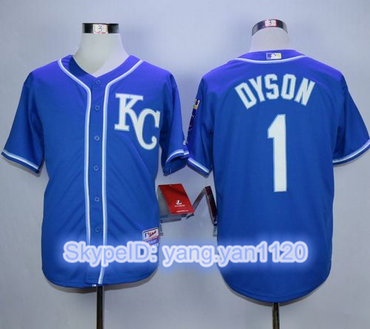 Royals #1 Jarrod Dyson Blue Alternate 2 Cool Base Stitched MLB Jersey Royals #1 Jarrod Dyson Blue Alternate 2 Cool Base Stitched MLB Jersey