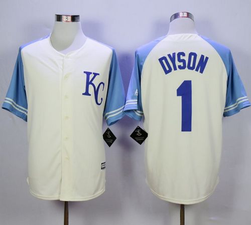 Royals #1 Jarrod Dyson Cream Exclusive Vintage Stitched MLB Jersey Royals #1 Jarrod Dyson Cream Exclusive Vintage Stitched MLB Jersey