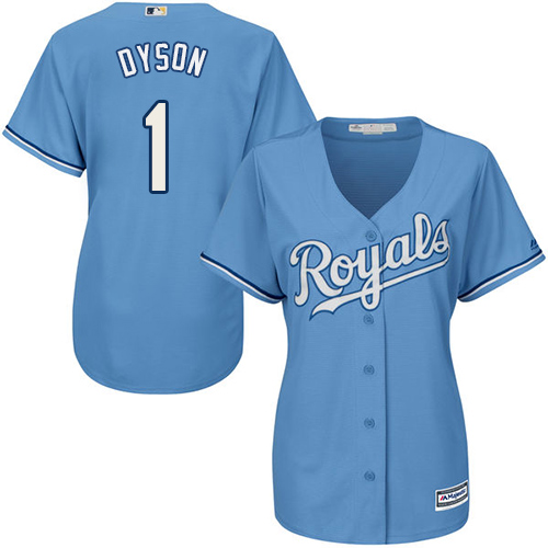 Royals #1 Jarrod Dyson Light Blue Alternate Women's Stitched MLB Jersey