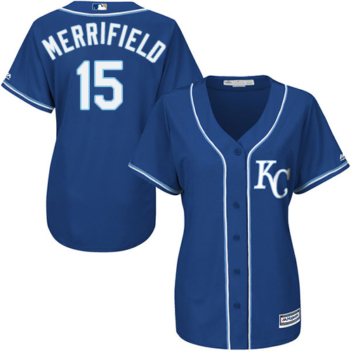 Royals #15 Whit Merrifield Royal Blue Alternate Women's Stitched Baseball Jersey Royals #15 Whit Merrifield Royal Blue Alternate Women's Stitched Baseball Jersey