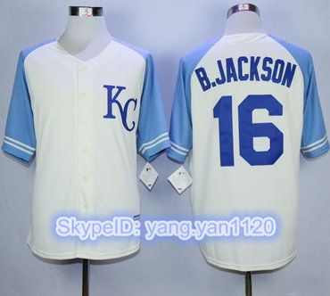 Royals #16 Bo Jackson Cream Exclusive Vintage Stitched MLB Jersey