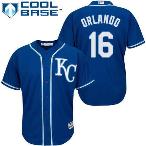 Royals #16 Paulo Orlando Royal Blue Cool Base Stitched Youth MLB Jersey Royals #16 Paulo Orlando Royal Blue Cool Base Stitched Youth MLB Jersey