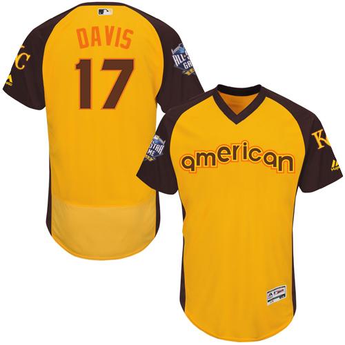Royals #17 Wade Davis Gold Flexbase Authentic Collection 2016 All-Star American League Stitched MLB Jersey Royals #17 Wade Davis Gold Flexbase Authentic Collection 2016 All-Star American League Stitched MLB Jersey