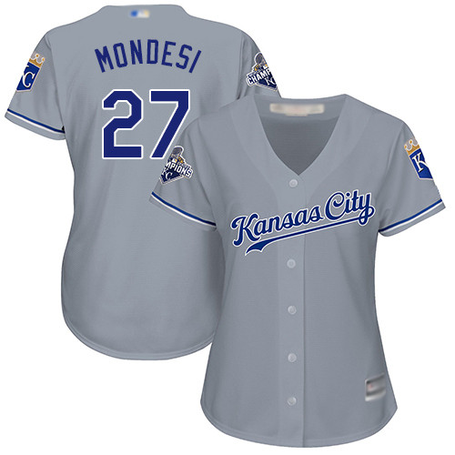 Royals #27 Raul Mondesi Grey Road Women's Stitched Baseball Jersey Royals #27 Raul Mondesi Grey Road Women's Stitched Baseball Jersey
