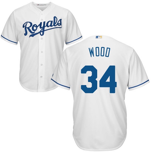 Royals #34 Travis Wood White Cool Base Stitched Youth MLB Jersey