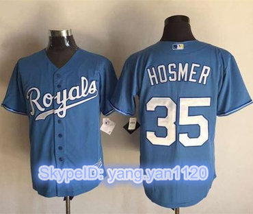 Royals #35 Eric Hosmer Light Blue New Cool Base Alternate 1 Stitched MLB Jersey