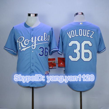 Royals #36 Edinson Volquez Light Blue Alternate 1 Cool Base Stitched MLB Jersey Royals #36 Edinson Volquez Light Blue Alternate 1 Cool Base Stitched MLB Jersey