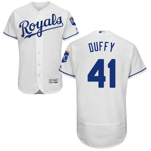 Royals #41 Danny Duffy White Flexbase Authentic Collection Stitched MLB Jersey Royals #41 Danny Duffy White Flexbase Authentic Collection Stitched MLB Jersey