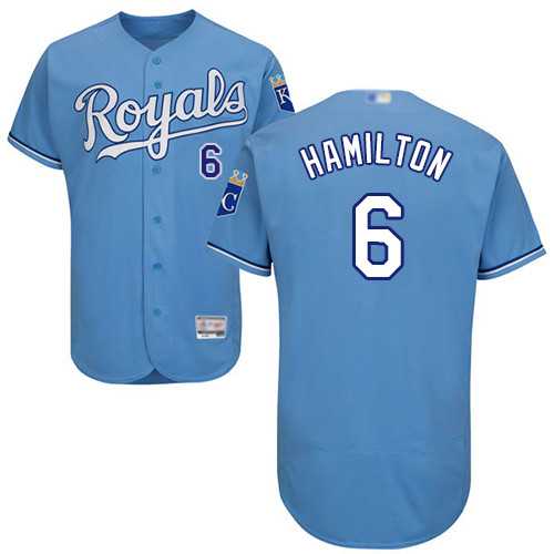 Royals #6 Billy Hamilton Light Blue Flexbase Authentic Collection Stitched Baseball Jersey