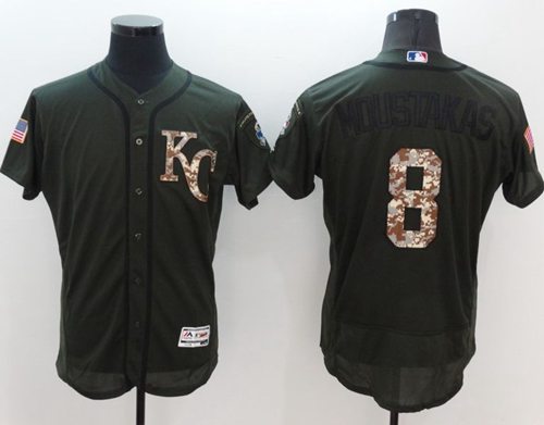 Royals #8 Mike Moustakas Green Flexbase Authentic Collection Salute to Service Stitched MLB Jersey Royals #8 Mike Moustakas Green Flexbase Authentic Collection Salute to Service Stitched MLB Jersey