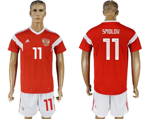 Russia #11 Smolov Home Soccer Country Jersey Russia #11 Smolov Home Soccer Country Jersey