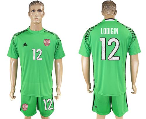 Russia #12 Lodigin Green Goalkeeper Soccer Country Jersey Russia #12 Lodigin Green Goalkeeper Soccer Country Jersey
