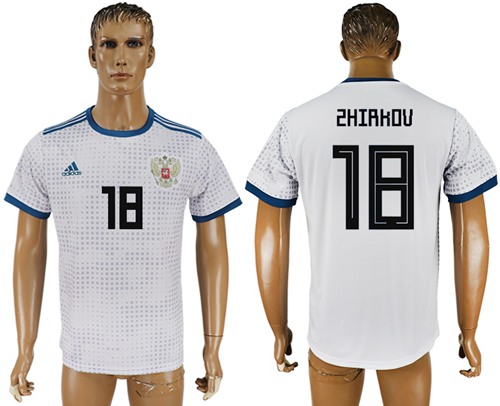 Russia #18 Zhirkov Away Soccer Country Jersey
