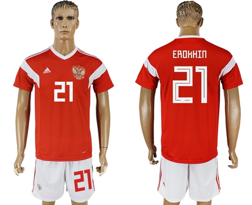 Russia #21 Erokhin Home Soccer Country Jersey Russia #21 Erokhin Home Soccer Country Jersey