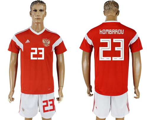 Russia #23 Kombarov Home Soccer Country Jersey Russia #23 Kombarov Home Soccer Country Jersey