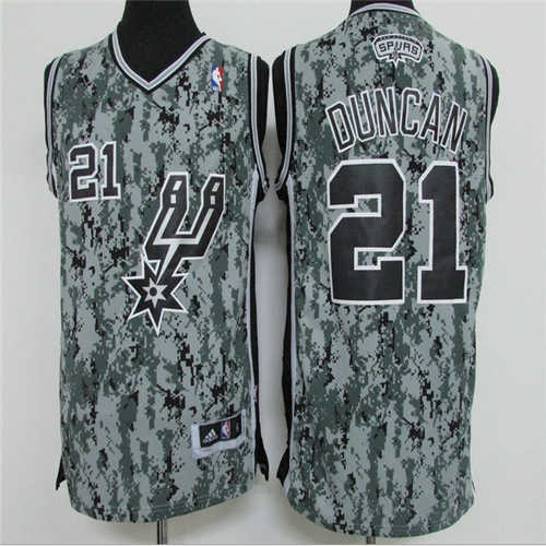 San Antonio Spurs #21 Tim Duncan Grey NBA Jersey