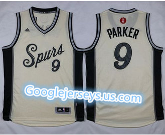 San Antonio Spurs #9 Tony Parker Cream 2015-2016 Christmas Day Stitched NBA Jersey San Antonio Spurs #9 Tony Parker Cream 2015-2016 Christmas Day Stitched NBA Jersey