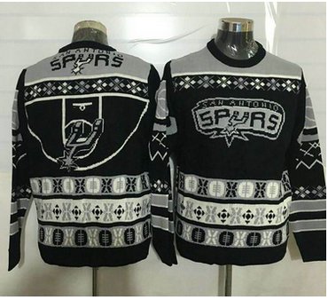 San Antonio Spurs Black Men's NBA Ugly Sweater