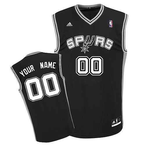 San Antonio Spurs Youth Custom Black V-Neck Jersey