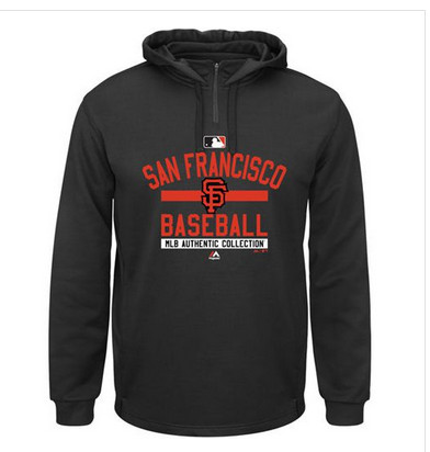 San Francisco Giants Majestic AC Team Property On-Field Solid Therma Base Black MLB Hoodie