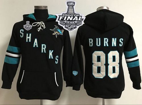 San Jose Sharks #88 Brent Burns Black 2016 Stanley Cup Final Patch Women's Old Time Heidi Hoodie NHL Hoodie San Jose Sharks #88 Brent Burns Black 2016 Stanley Cup Final Patch Women's Old Time Heidi Hoodie NHL Hoodie