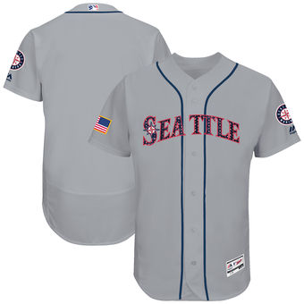 Seattle Mariners Majestic 2017 Stars & Stripes Authentic Collection FlexBase Team Jersey - Gray Seattle Mariners Majestic 2017 Stars & Stripes Authentic Collection FlexBase Team Jersey - Gray