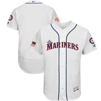 Seattle Mariners Majestic 2017 Stars & Stripes Authentic Collection FlexBase Team Jersey - White Seattle Mariners Majestic 2017 Stars & Stripes Authentic Collection FlexBase Team Jersey - White