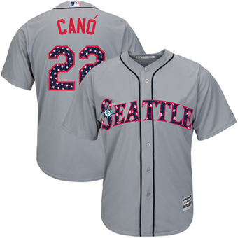 Seattle Mariners Robinson Cano Majestic Fashion Stars & Stripes Cool Base Player Jersey - Gray