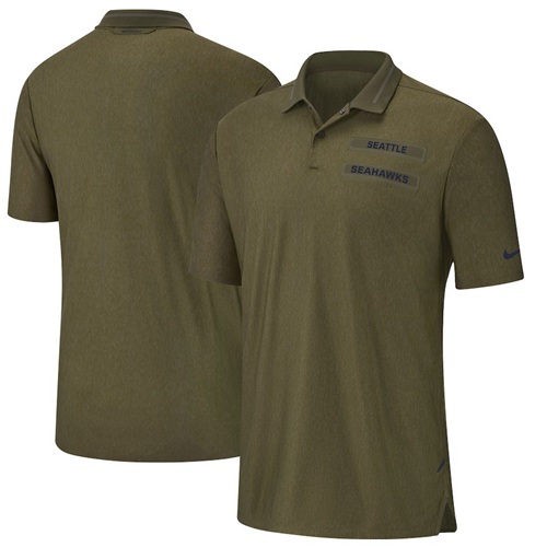 Seattle Seahawks Nike Salute to Service Sideline Polo Olive Seattle Seahawks Nike Salute to Service Sideline Polo Olive
