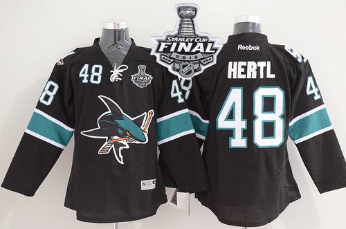 Sharks #48 Tomas Hertl Black 2016 Stanley Cup Final Patch Stitched NHL Jersey Sharks #48 Tomas Hertl Black 2016 Stanley Cup Final Patch Stitched NHL Jersey