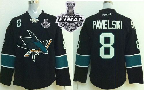 Sharks #8 Joe Pavelski Black 2016 Stanley Cup Final Patch Stitched NHL Jersey Sharks #8 Joe Pavelski Black 2016 Stanley Cup Final Patch Stitched NHL Jersey