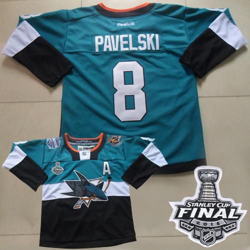Sharks #8 Joe Pavelski Teal Black 2015 Stadium Series 2016 Stanley Cup Final Patch Stitched NHL Jersey Sharks #8 Joe Pavelski Teal Black 2015 Stadium Series 2016 Stanley Cup Final Patch Stitched NHL Jersey