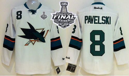 Sharks #8 Joe Pavelski White 2016 Stanley Cup Final Patch Stitched NHL Jersey Sharks #8 Joe Pavelski White 2016 Stanley Cup Final Patch Stitched NHL Jersey