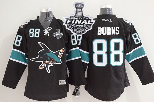 Sharks #88 Brent Burns Black 2016 Stanley Cup Final Patch Stitched NHL Jersey Sharks #88 Brent Burns Black 2016 Stanley Cup Final Patch Stitched NHL Jersey