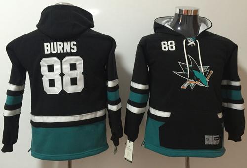Sharks #88 Brent Burns Black Youth Name & Number Pullover NHL Hoodie Sharks #88 Brent Burns Black Youth Name & Number Pullover NHL Hoodie